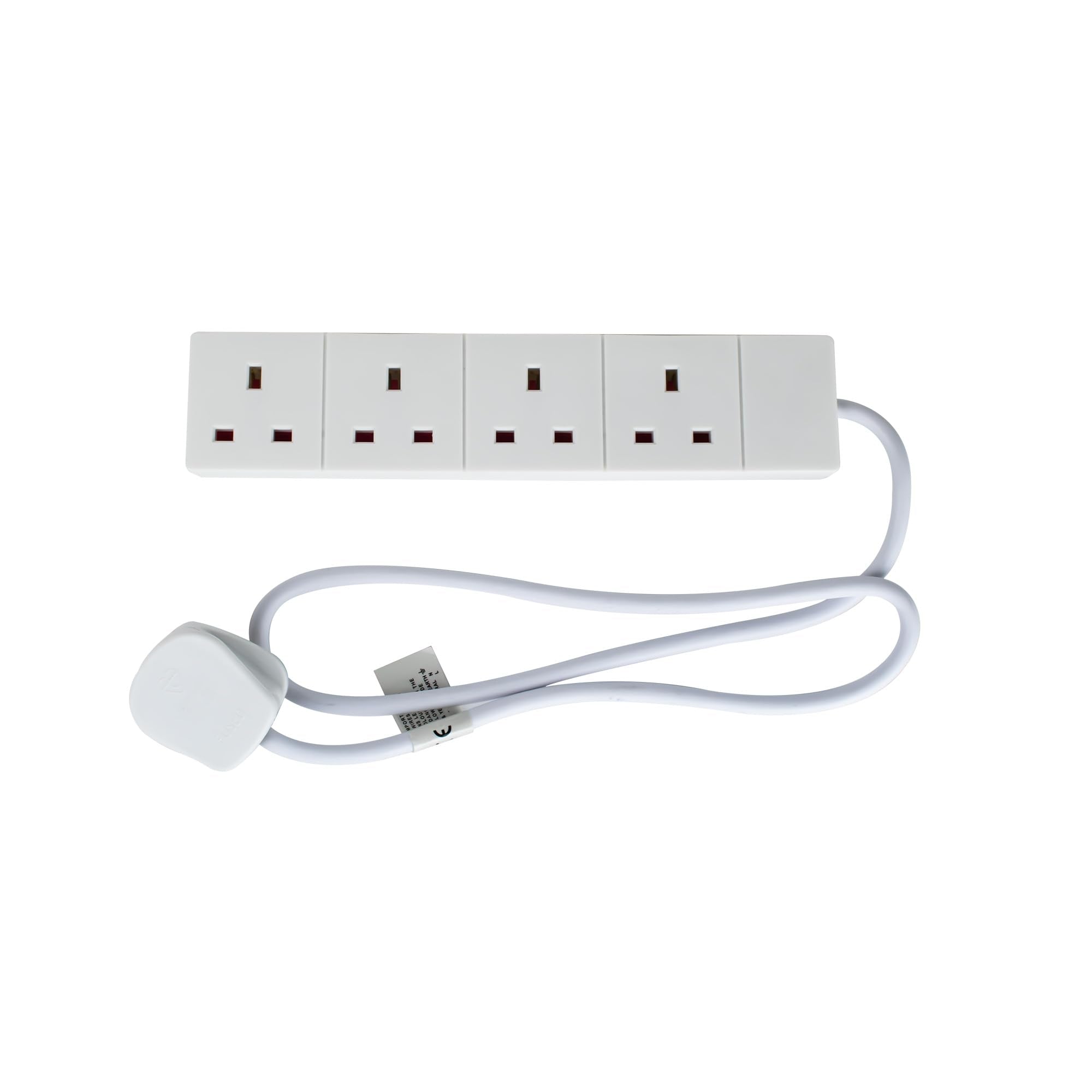 Status 4 Way 1m Extension Socket - White