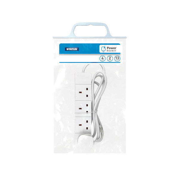 Status 4 Way 2m Extension Socket - White