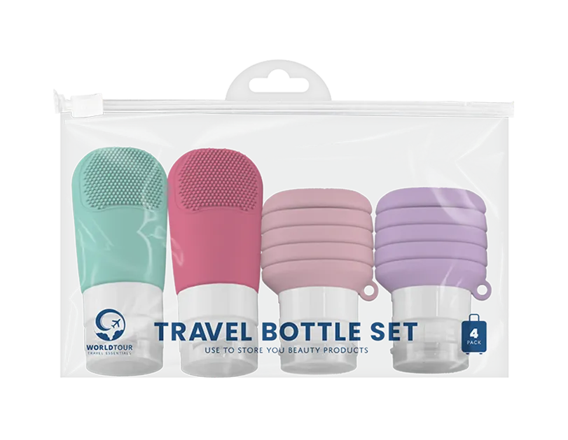 Travel Silicone Bottle Set 4pk