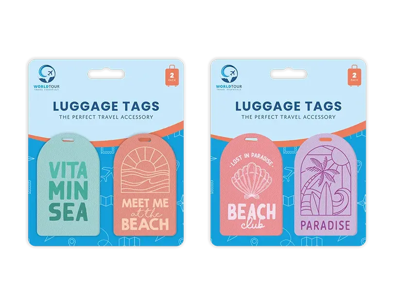 Trend PU Leather Luggage Tags 2pk