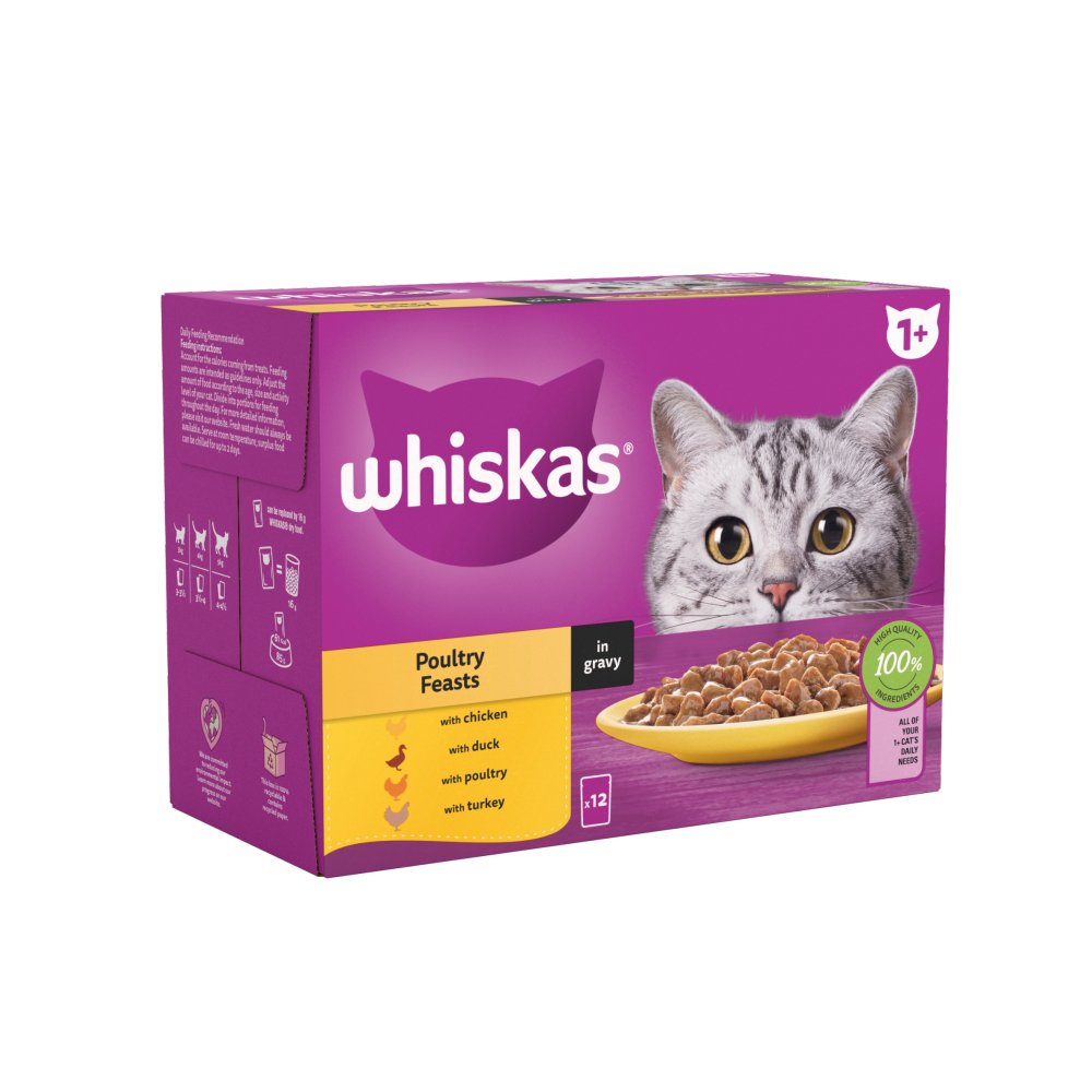 Whiskas 1+ Poultry in Gravy Pouch 12 x 85g
