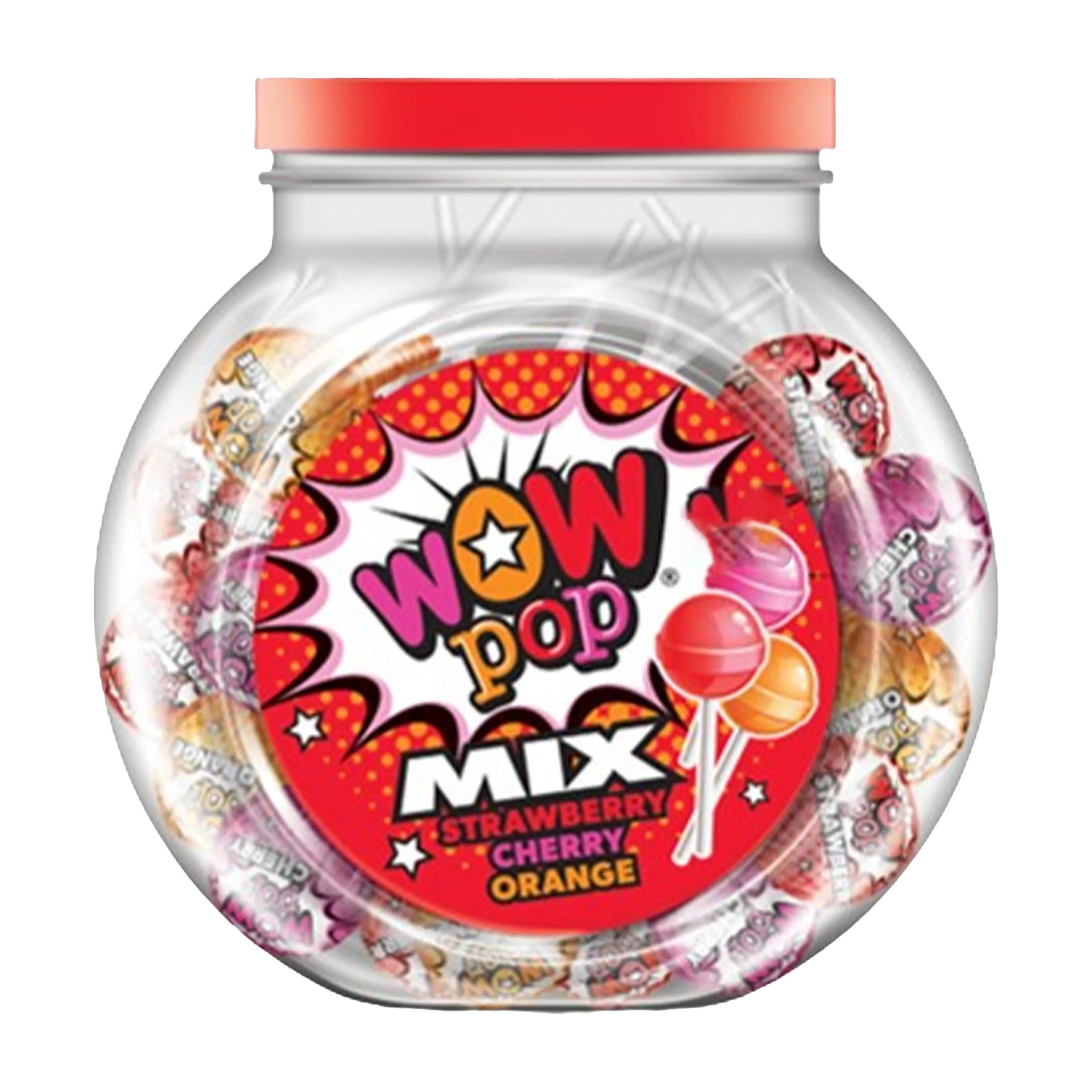 Wow Pop Lollipop Jar Assorted 350g