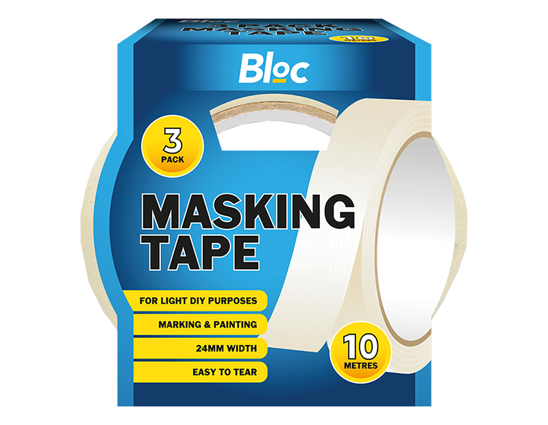 Bloc Masking Tape 10m - 3 Pack