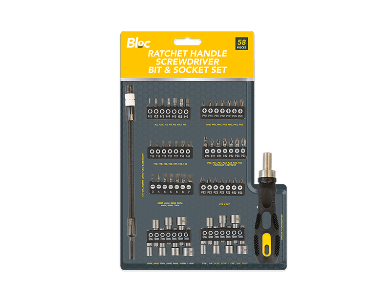 Screwdriver & Bit Set 58pk