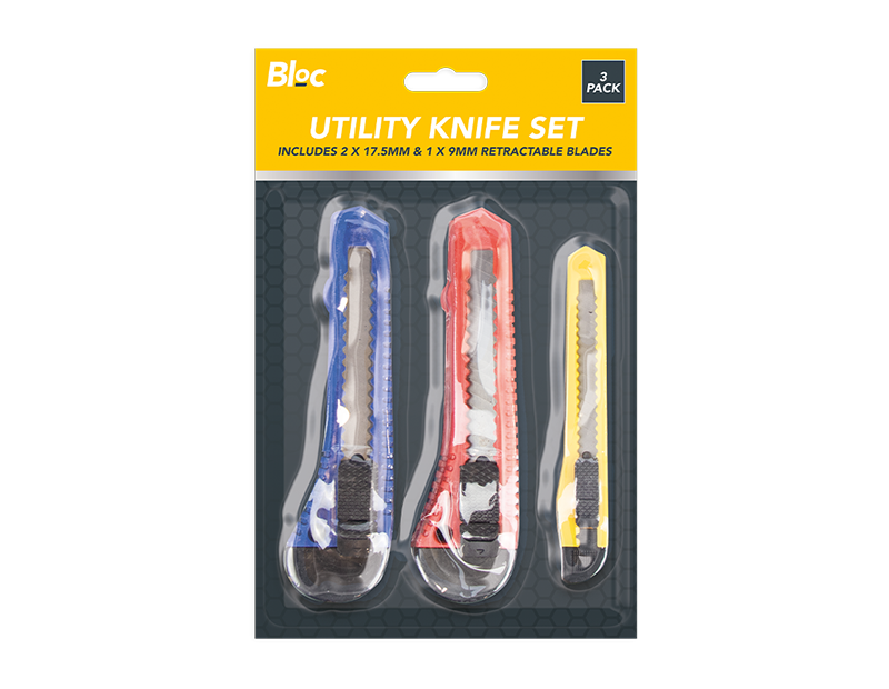 Bloc Utility Knife Set 3pk