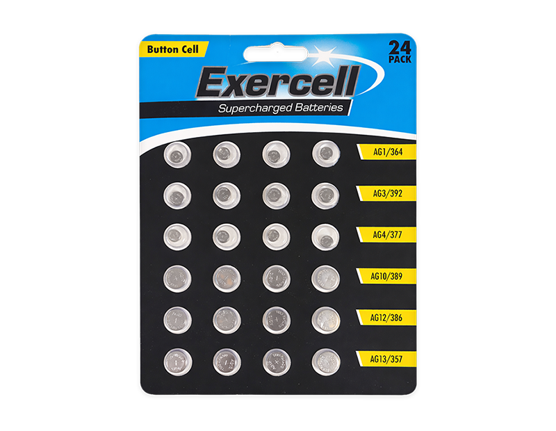 Exercell Button Cell Batteries - 24 Pack