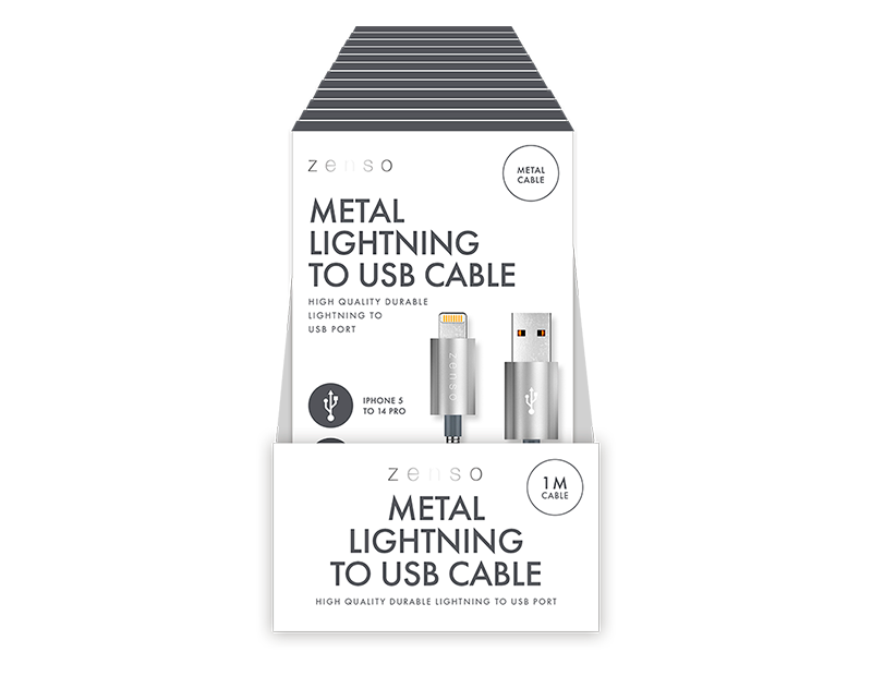 Metal USB Lightning Charge 1m Cable