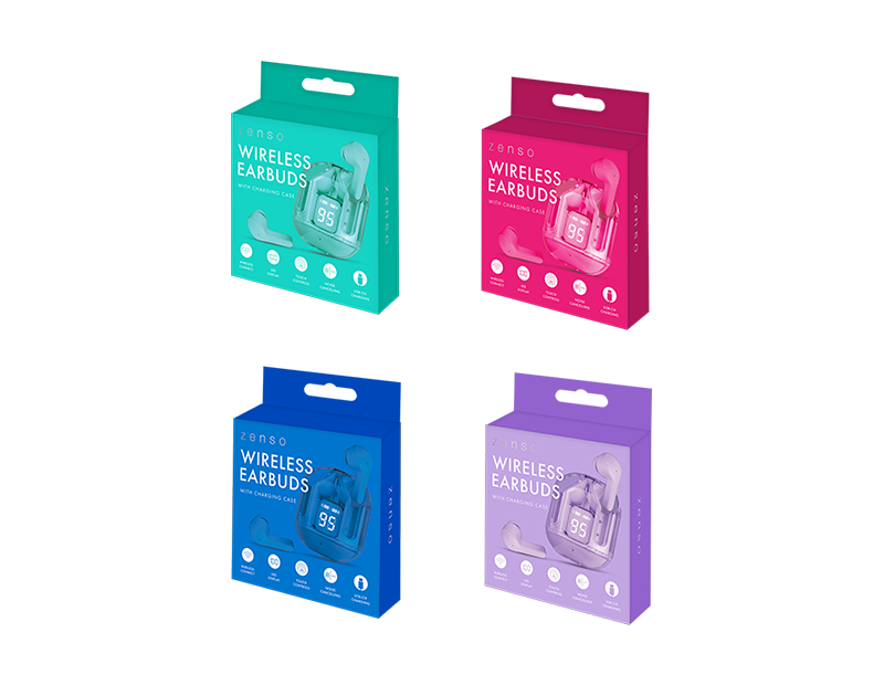 Colour Wireless Earbuds/Digital Screen