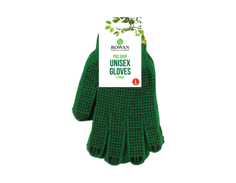 PVC Grip Unisex Gloves - 2 Pack