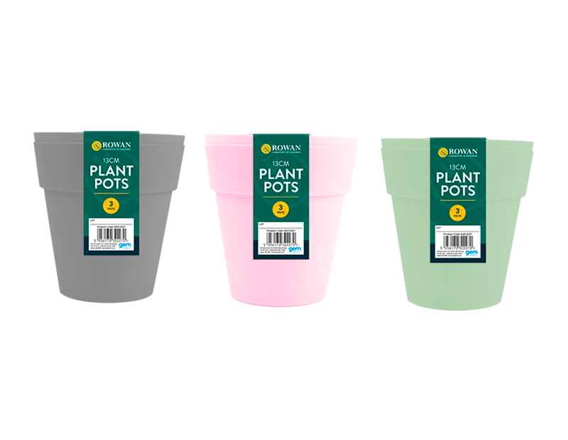 Plant Pots 13cm 3 Pack