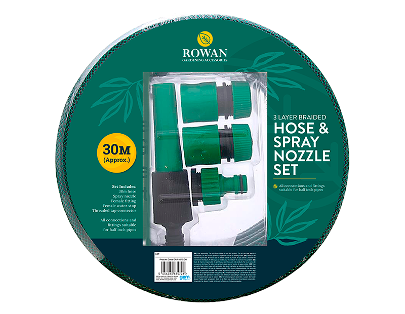 30m Hose & Spray Nozzle Set