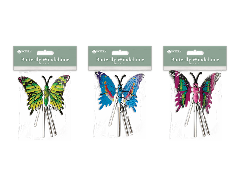 Plastic Butterfly Windchime 25cm