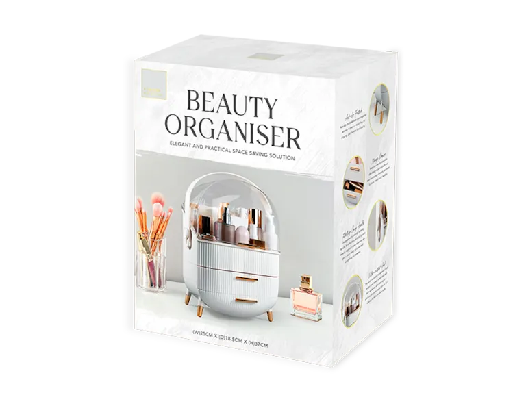 White Cosmetic Storage Case With Handle