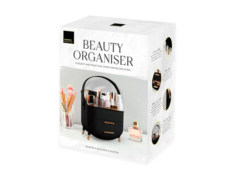 Black Cosmetic Storage Case With Handle