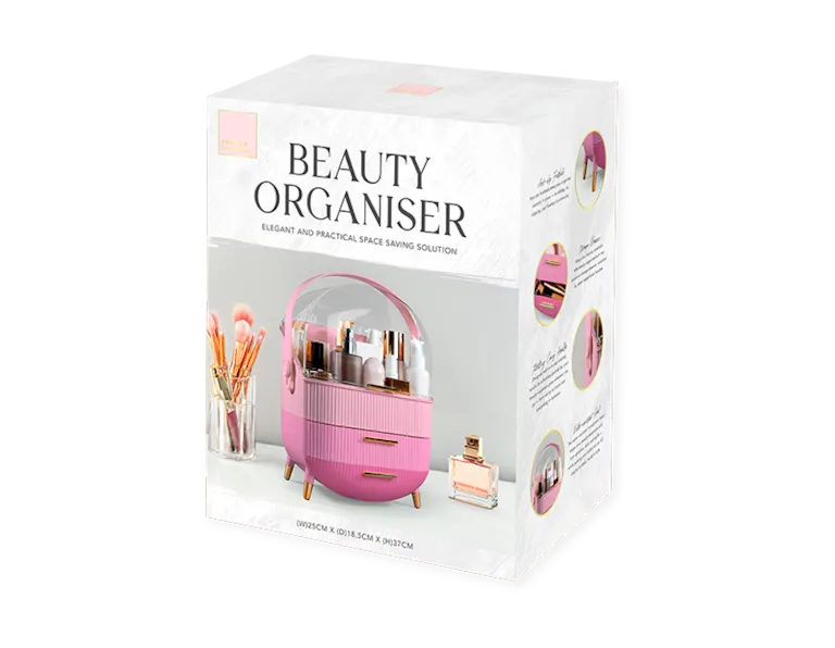 Pink Cosmetic Storage Case With Handle