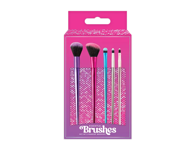 Colourful Makeup Brush Set 5pk