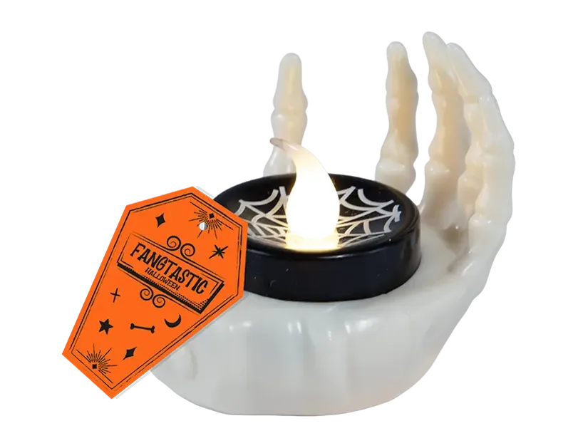 Halloween Skeleton Hand with LED Candle