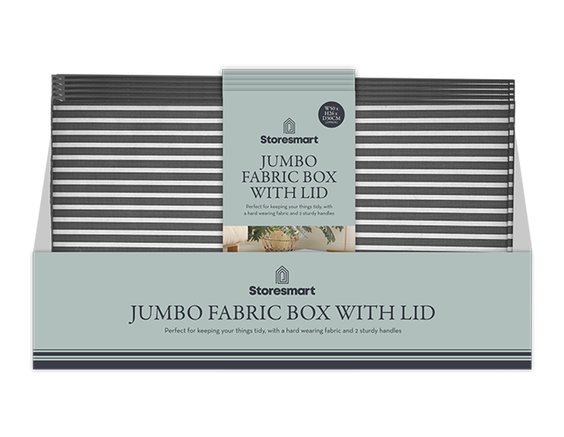 Jumbo Fabric Box with Lid 28x50x30cm