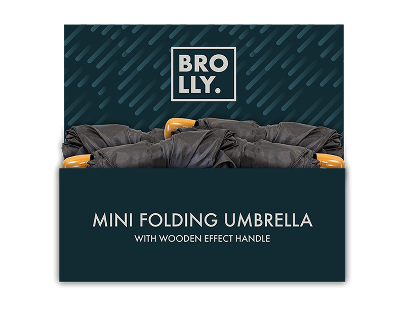 Folding Mini Umbrella Wooden Handle