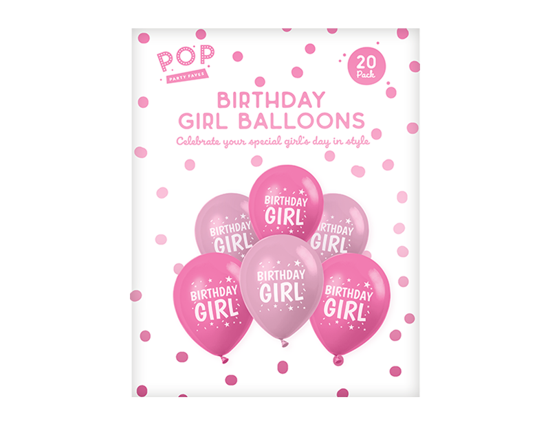 Birthday Girl Balloons 20pk