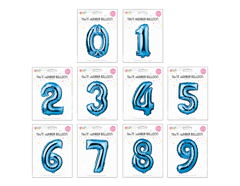 Number Balloon Blue 34"