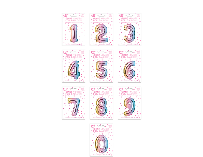 Number Balloon Multicolour 34"