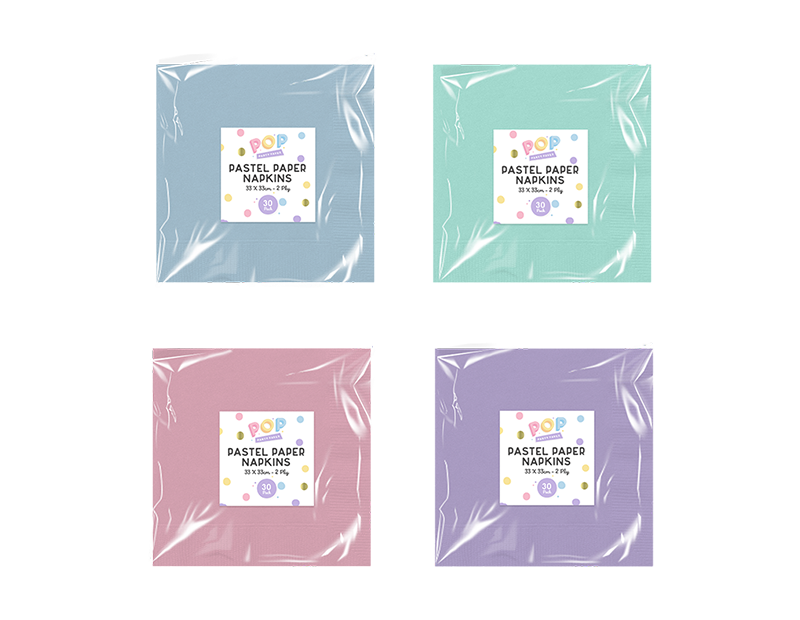 Pastel Paper Napkins 30pk