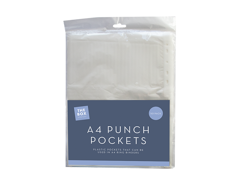 A4 Punch Pockets - 50 Pack