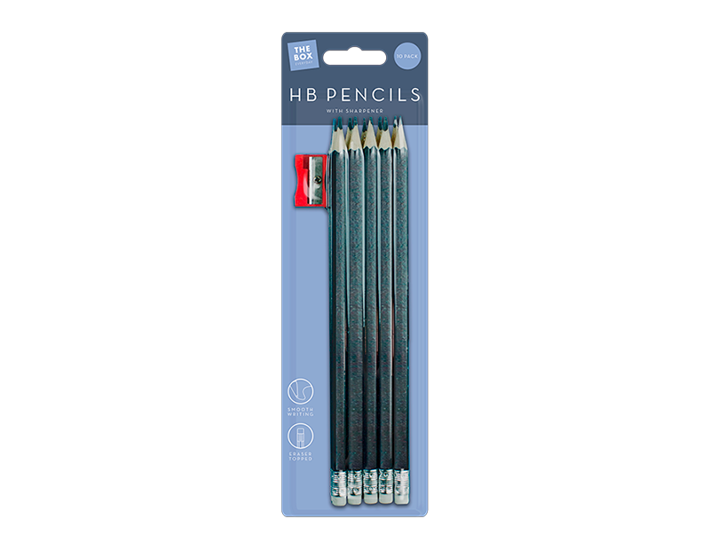 HB Pencils & Sharpener - 10 Pack