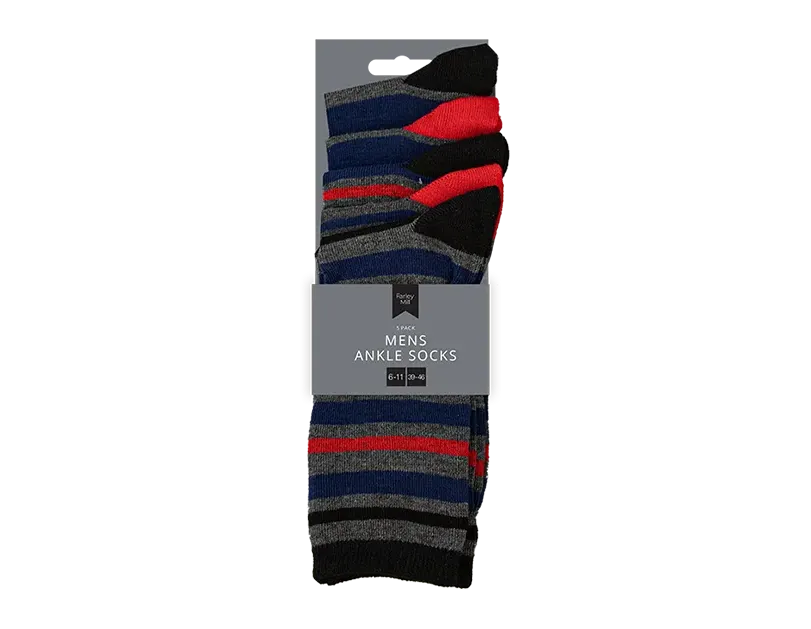 Men's Striped Ankle Socks 5pk