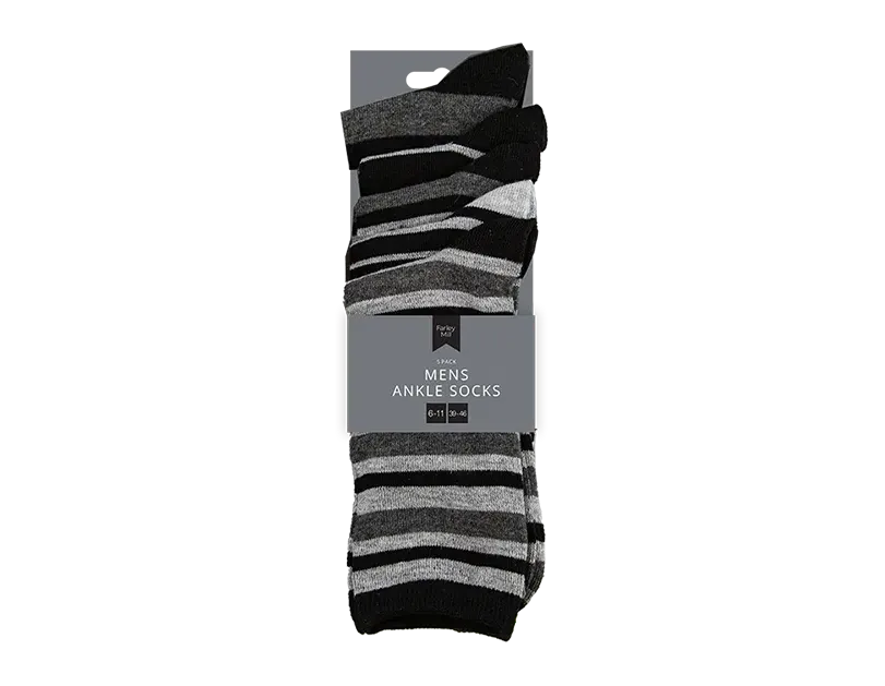 Men's Striped Ankle Socks 5pk
