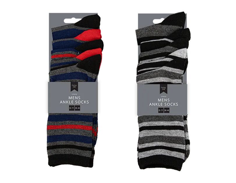 Men's Striped Ankle Socks 5pk