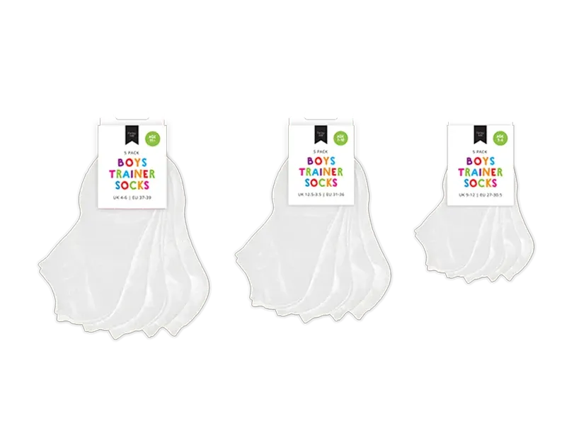 Boys Plain Trainer Socks 5pk