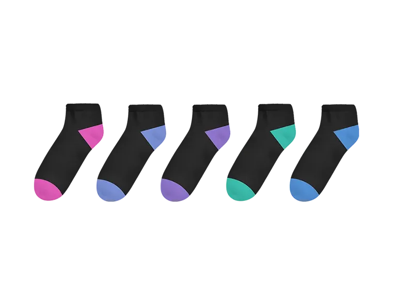 Ladies Black Trainer Socks 5pk