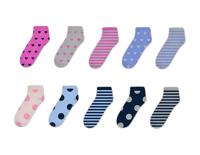 Ladies Printed Trainer Socks 5pk
