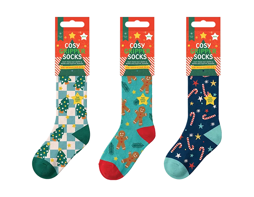 Boys Novelty Cosy Socks with Grippers