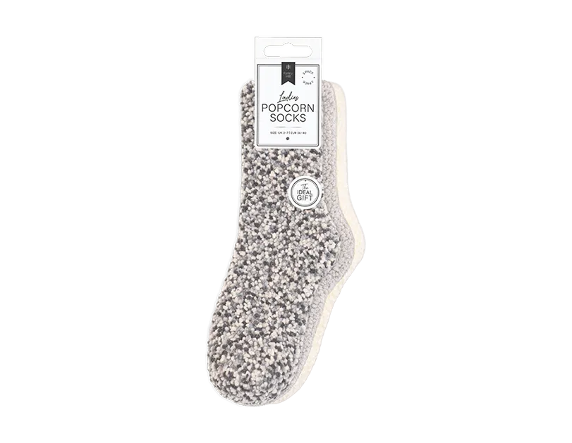 Ladies Popcorn Cosy Socks 3pk