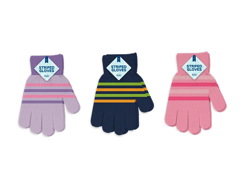Kids Striped Magic Gloves