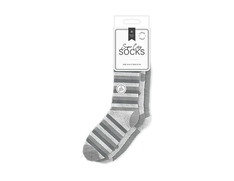 Ladies Cosy Socks 3pk