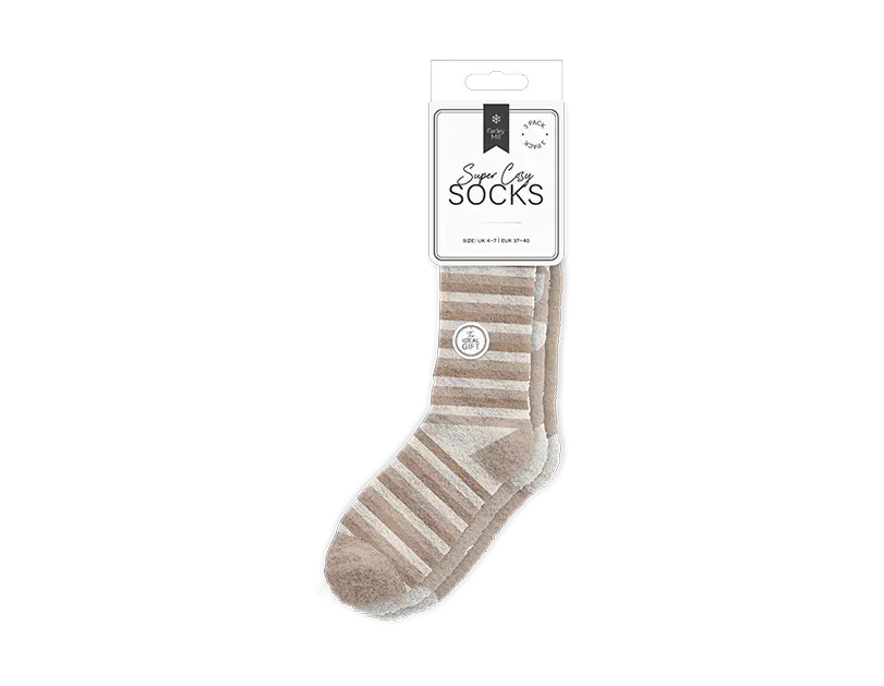 Ladies Cosy Socks 3pk