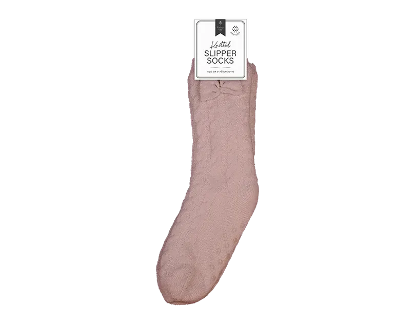 Lurex Knitted Slipper Socks