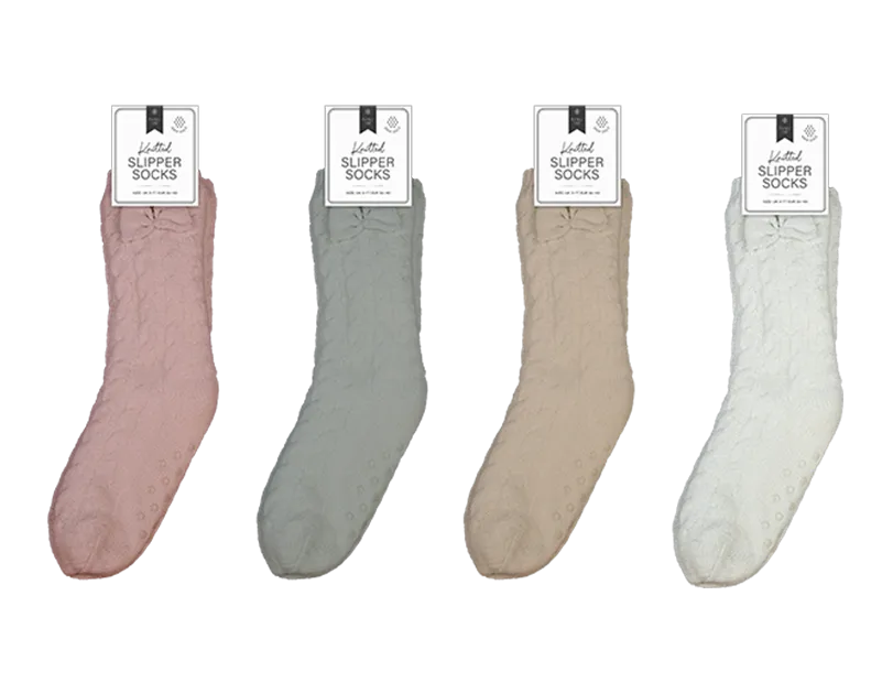 Lurex Knitted Slipper Socks