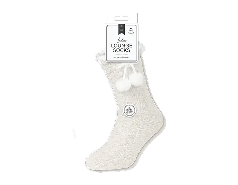 Chenille Cable Lounge Socks with Grippers
