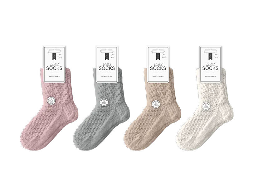 Textured Supersoft Knitted Socks 2pk