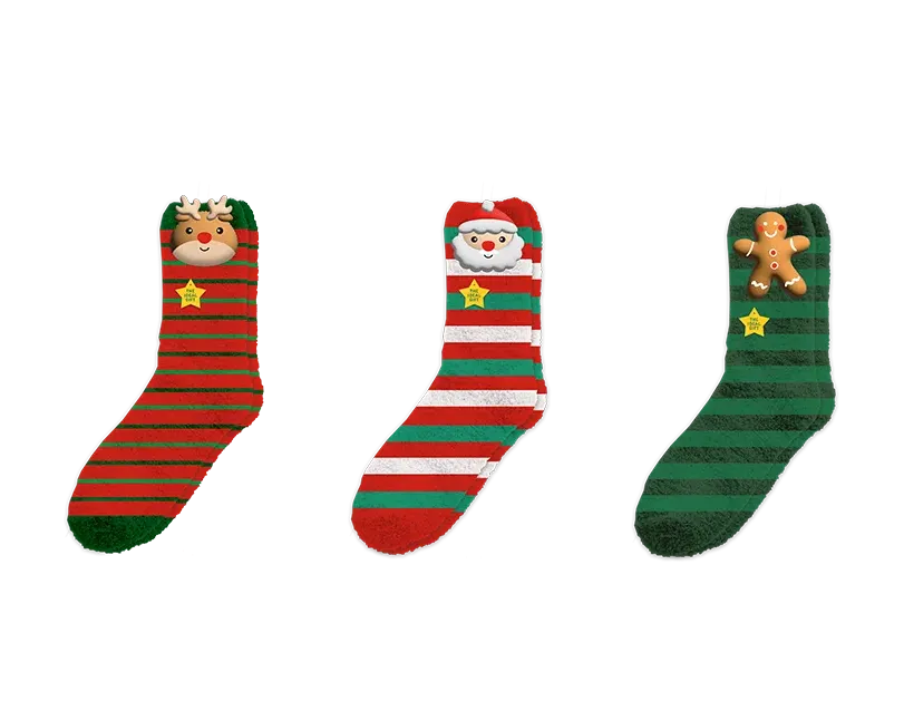 Ladies Novelty Christmas Socks 3pk