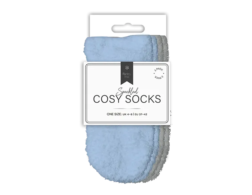 Ladies Mixed Cosy Socks 2pk