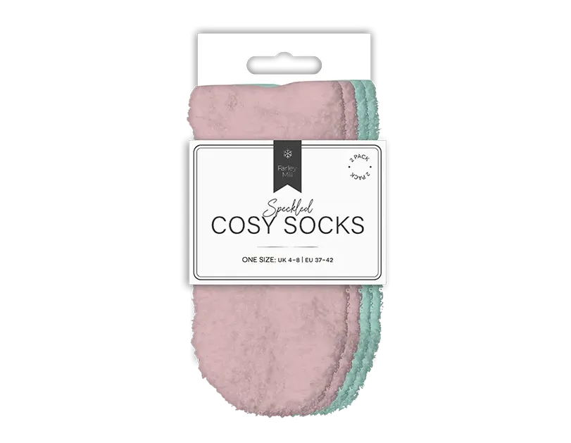 Ladies Mixed Cosy Socks 2pk