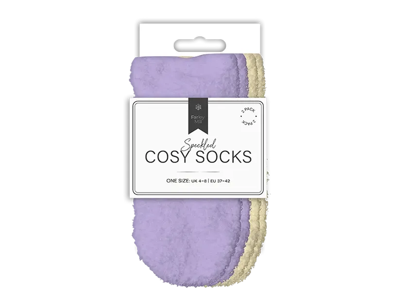 Ladies Mixed Cosy Socks 2pk