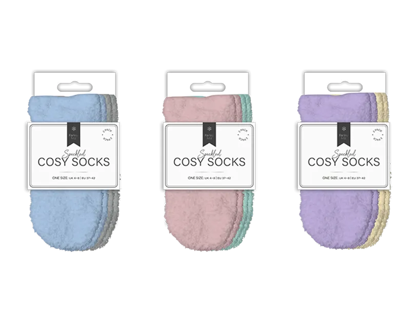 Ladies Mixed Cosy Socks 2pk