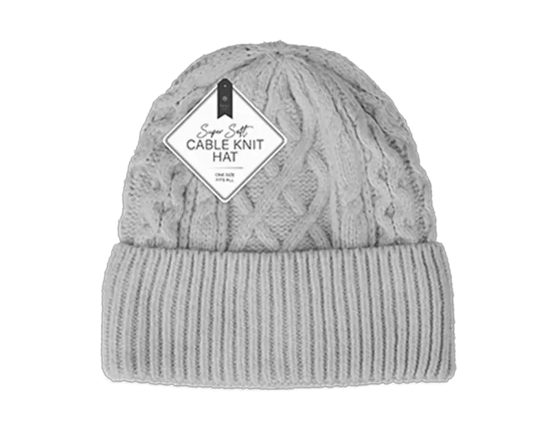 Ladies Super Soft Cable Knitted Hat